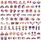 110Pcs Independence Day Charms, Patriotic Charms 4th of July Red White Blue Charm American Flag Charm for Bracelets Necklaces Earrings Making